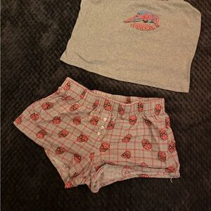 Marvel Spider-Man Red and Gray Women's Shorts